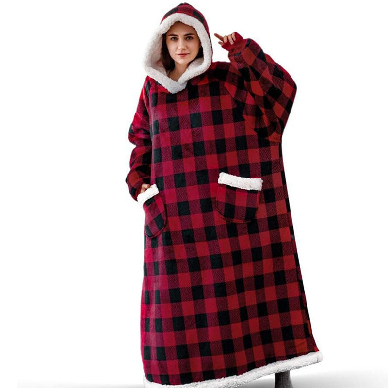 Hoodies Blankets Lazy Blanket Hooded Jacket Flannel