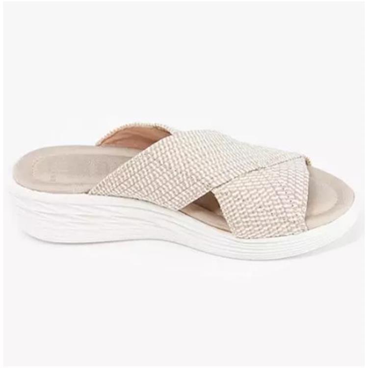 Women Open Toe Sandals Flats Summer Flat Peep Toe Cross Casual Shoes