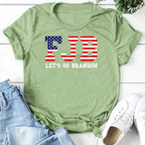 Let's Go Brandon T Shirt Top Women's Letter Print Short-Sleeve T-shirt Women