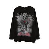 Mens Fall Outfits Vintage Printed Pullover Ripped Men's Niche Top Couple