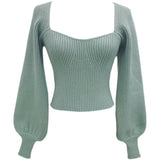 Preppy Aesthetic Sweater Knitwear for Women Autumn Sexy Slim Fit