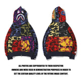 WGM Closing Ape Shark Head Camouflage Stitching Sweatshirt