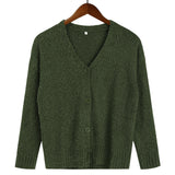 Women Fall Outfits Autumn and Winter V-neck Cardigan Knitted Coat Female Outer Sweater