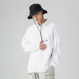 White Varsity Jacket Autumn Mechanical Style Multi-Pocket Long Sleeve Shirt Men's Leisure Shirt Men's Shirt Overalls