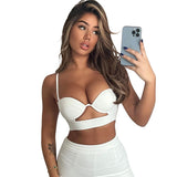 Music Festivals Rave Outfits Girls Tops Spring and Summer Women's Clothing Fashion Sexy Slim Solid Color