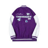 College Jacket Retro Hip Hop Baseball Uniform Embroidered Stand Collar Jacket Student Jacket Men and Women