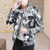 Paisley Denim Jacket Spring and Autumn Hooded Jacket Men's Autumn Jacket