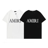 Amiri T Shirt Letter Print Casual Hip Hop round Neck Short Sleeve T-shirt for Men