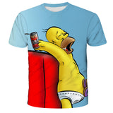 Homer Simpson Shirt Summer Printed Men's and Women's Casual T-shirt