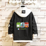 Comic Denim Jacket Dreamwastaken Man and Woman Cartoon Denim Coat Top