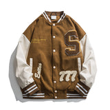 Vintage Letterman Jacket Fall Men's Jackets Baseball Uniform Hip Hop PU Leather Couple Coat