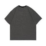 Men T-Shirt Summer Men's Striped Printed Embroidered T-shirt Short Sleeve