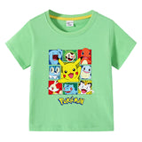Children Pokemon Pikachu T Shirt Children's Summer Clothing Short Sleeve T-shirt Men's and Women's T-shirt