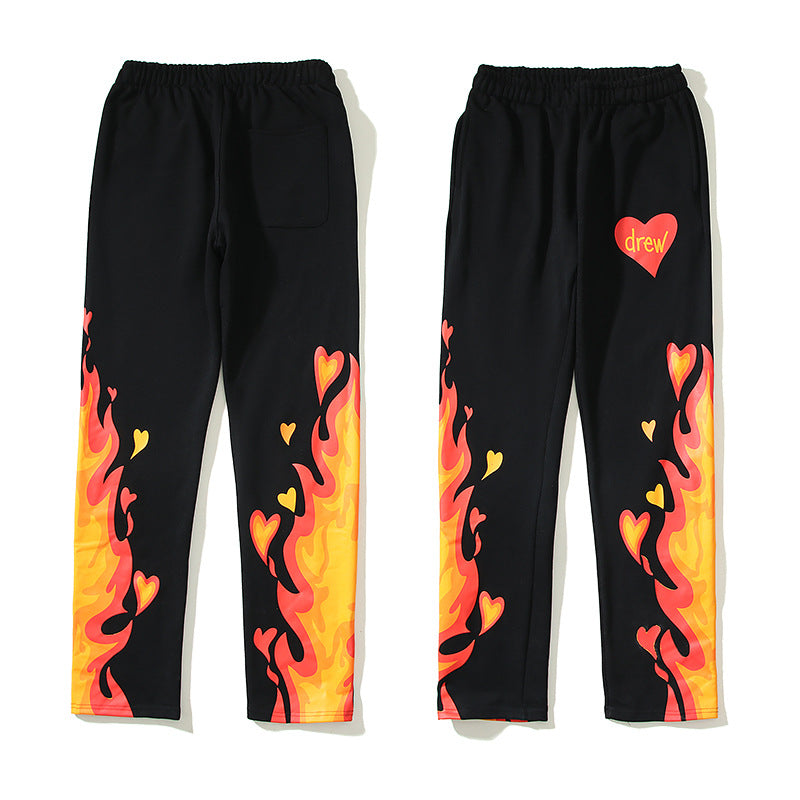 Kanye West Sunday Service Pant Flame Velvet Sweatpants Loose Couple Ankle Banded Pants