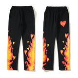 Kanye West Sunday Service Pant Flame Velvet Sweatpants Loose Couple Ankle Banded Pants