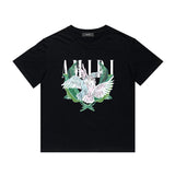 Amiri T Shirt Color Parrot Printing Casual Hip Hop Short Sleeve T-shirt