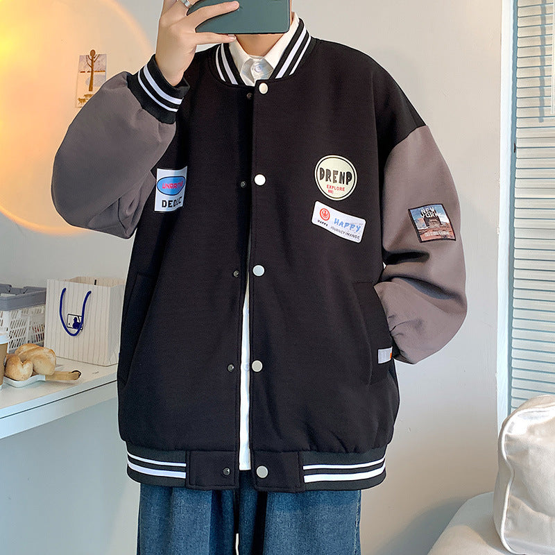 Yellow Varsity Jacket Autumn Boys Jacket Casual Easy Matching Clothes Men