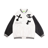 Brown Varsity Jacket Baseball Uniform Men's and Women's Autumn Retro Color Contrast Patchwork Jacket Jacket