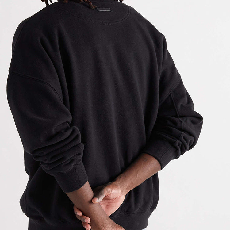 Fog Fear of God Essentials Sweatshirt Letter Flocking Printed Crew Neck Sweatshirt Couple Loose Pullover
