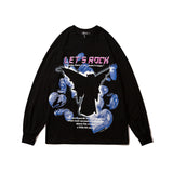 Mens Fall Outfits Love Vibe Style Couple Wear Oversize High Street Long Sleeve T-shirt