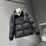 Women Winter Coats Puffer Jacket Down Coat Winter Loose Contrast Color Men's and Women's Same Stand Collar Coat