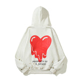 Grafitti Sweatshirts Vintage Painted Red Heart Hoodie Coat