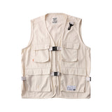 Men Sweater Vest Multi-Pocket Military Frock Vest Men's Tactical Coat Vest Tooling Style Sleeveless Jacket