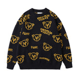 Mens Fall Outfits Contrast Color Check round Neck Sweater Men's and Women's Loose Couple Pullover Sweater