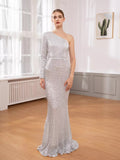 Olivia Wilde See Through Dress Fishtail Female Banquet Temperament Host Sequin Formal Dress