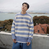 Tate Langdon Sweater Sweater Loose Striped Sweater Men's Autumn and Winter