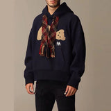 Palm Angels Hoodie Embroidery Velvet Hoodie Sweater for Men and Women
