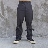 Man Fall Outfits Cargo Pants Ribbon Leggings Straight Casual Pants Men's Micro Flared Trousers