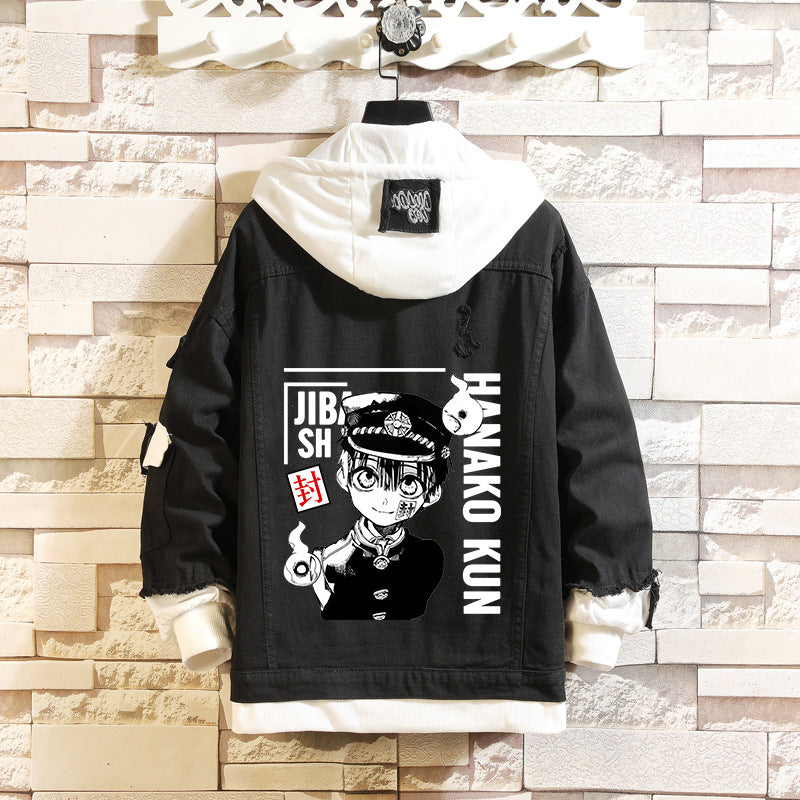 Comic Denim Jacket Anime Men's and Women's Fashion Jacket Denim Jacket