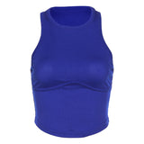 Music Festivals Rave Outfits Girls Tops Summer Women's Fashion round Neck Sleeveless Slim Fit