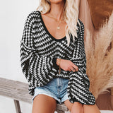 Women Fall Outfits Autumn and Winter Fashion Large V-neck Loose Slimming Sweater Pullover Sweater