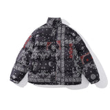 Mens Fall Outfits Leopard Print Full Printed Thickened Cotton Padded Coat High Street Loose Bread Jacket Men's Coat