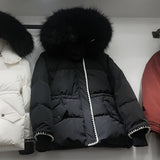 Women Winter Coats Puffer Jacket Down Coat Big Fur Collar Thickened Short Down Jacket Women's Winter Coat