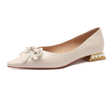 Nude Block Heels Closed Toe Women's Autumn Low Heel Square Toe Shoes