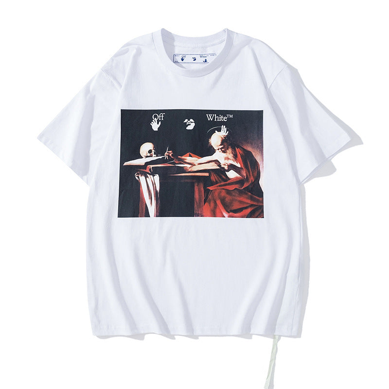 Short Sleeve Men's and Women's Loose Couple Outfit T-shirt Summer Ow Half Sleeve t shirt