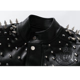 Women Leather Jacket Biker Motorcycle Coat Short Motorcycle Leather Coat