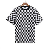 We11 Done T Shirts Plaid Logo Letter Offset Printing Loose Men and Women