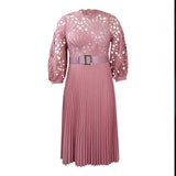 Nina Parker plus Size Dresses plus Size Lace Sexy Cutout Pleated Dress