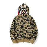 Bape Military Hoodie Autumn And Winter Men'S And Women'S Hooded Zipper Sweatshirt Coat