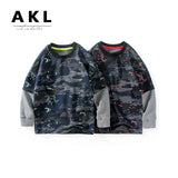 Children Boy Hoodie Spring and Autumn Boys' Long-Sleeved Bathroom T-shirt
