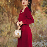 Court Vintage Red Gold Velvet cottagecore aesthetic dress