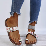 Women Open Toe Sandals Flats Summer Casual Flat Slippers
