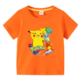 Children Pokemon Pikachu T Shirt Children Summer Clothing Short Sleeve T-shirt