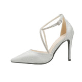 Nude Block Heels Closed Toe Sandals Stiletto Women's Shoes