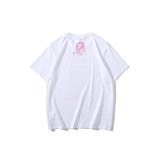 Shark Print T Shirt Casual Pink T-Shirt Short Sleeve