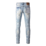 Purple Brand Jeans Blue with Holes Worn Jeans